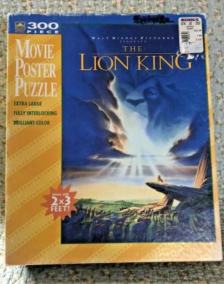 Vtg Walt Disney The Lion King Movie Poster Puzzle 300 Piece From Golden 2 