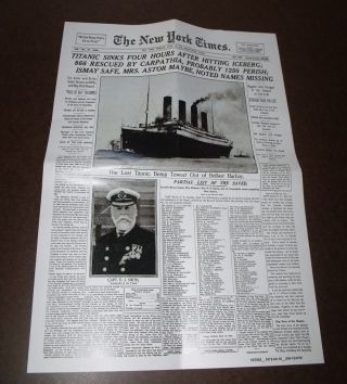 The York Times Front Page Jigsaw Puzzle - Titanic - April 16,  1912 500 Piece