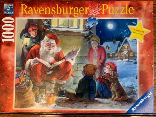 Ravensburger 1000 Piece Puzzle Santa’s Story Time Limited Edition 1 Pc Missing