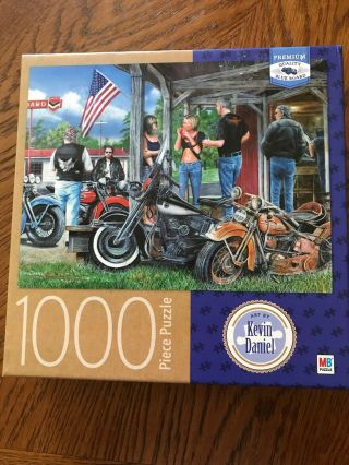 Milton Bradley Motorcycles Rust In Peace 1000 Piece Puzzle 20x27”