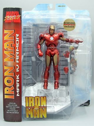 Diamond Marvel Select Iron Man 2 Mark Iv / Mk 4 Borders Excl.  7 " Inch Figure Nib