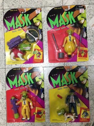 Very Cool Nip Vintage Complete Set Of 4 The Mask Movie Figures