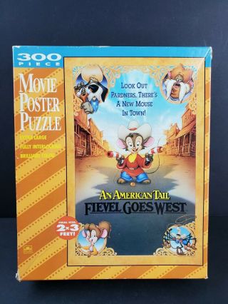 An American Tail Fievel Goes West Movie Poster Puzzle 300 Piece Golden Complete