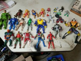 Vintage Marvel X - Men,  Robo Cop,  Bane And More Action Figures 80s 90s 22 Total