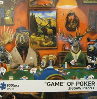 1000 Piece 27 X 2o " Bunmo Full Color Jigsaw Puzzle " Game Of Poker "