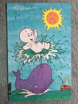Vintage Harvey Comics " Casper The Friendly Ghost " Puzzle 84 Piece Vtg Whale