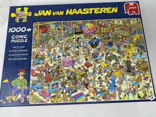 Jan Van Haasteren 1000 Piece Comic Puzzle " The Toy Shop ",  Read,