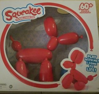 Squeakee The Balloon Dog Red Responds To Your Voice Inflate Toy