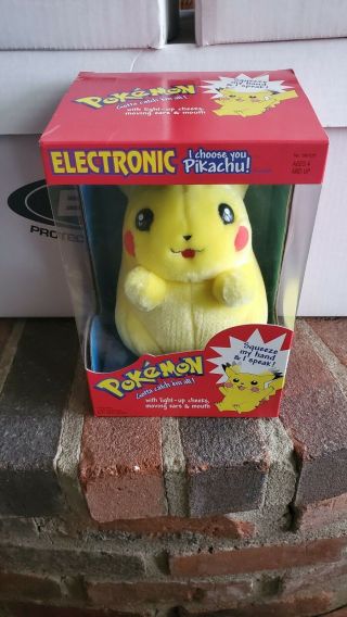 Vtg 1999 Pokemon Pikachu Electronic Talking Plush " I Choose You Pikachu”