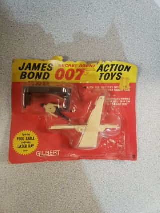 James Bond Gilbert Action Toy Spin Top Pool Table & Laser Table Goldfinger 1965