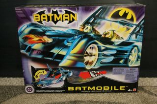 2003 Mattel Batman Batmobile W/ Detachable Robin Motorcycle 2 In 1 Vehicle