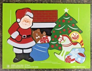 Vintage 1988 Judy Instructo 18 Piece Wooden Puzzle Santa Claus J606079