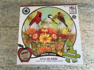 300 Piece Round Jigsaw Puzzle By The Jigsaw Puzzle Factory “ Apples And Acorns”