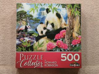 Cra - Z - Art,  500 Piece Puzzle,  Precious Pandas,  By Howard Robinson,