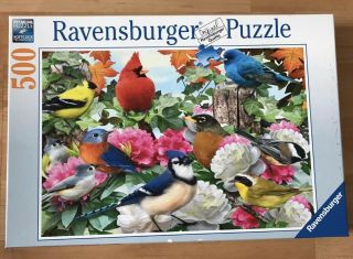 Euc Ravensburger 500 Pc Puzzle ‘garden Birds’ No.  142231 Complete Ships Fast