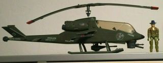 Gi Joe Vintage 1983 Dragonfly Helicopter With Wild Bill Figure -