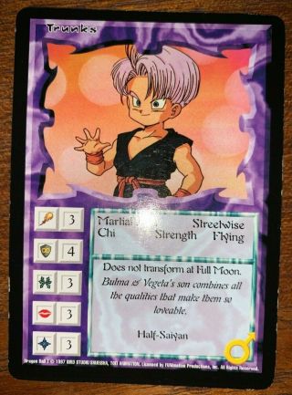 Trunks - Rare - Nm - Ani - Mayhem Dragon Ball Z - Dbz - 1997 - Card Game - Saiyan