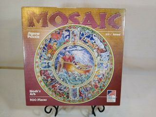 Noah’s Ark Mosaic 500 Piece Round Jigsaw Puzzle Usa 8321