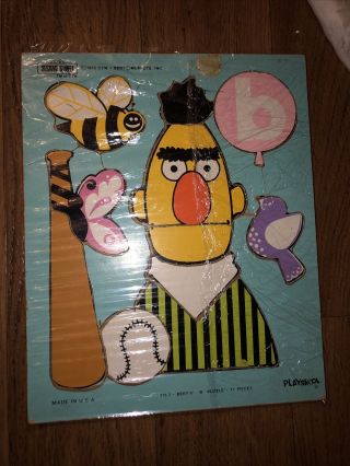 1973 Playskool Sesame Street Wood Puzzle Bert 