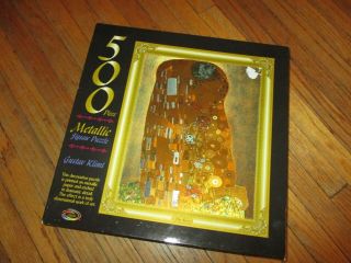 Gustav Klimt The Kiss Puzzle Metallic Gold Etched Jigsaw Artist 500 Piece 16x20
