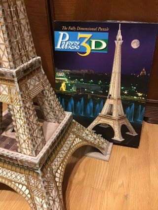 Puzz - 3d Eiffel Tower Milton Bradley Jigsaw Puzzle Complete Paris