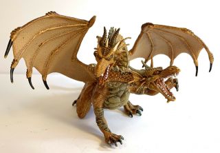 Papo 2 Headed Dragon With Wings Gold 7 1/2”