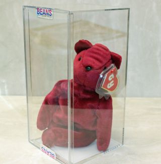 Authenticated Old Face Teddy Cranberry Ty Beanie Baby Mwmt Mq 2nd Gen Ap 12178