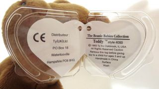 Authenticated Ty 2nd Gen OLD FACE BROWN Teddy w/ Ultra Rare UK Swing Tag MWMT MQ 6
