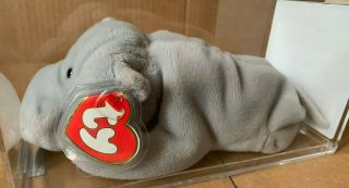 Authenticated Ty 3rd Gen Mwmt Gray Happy Beanie Baby - 3rd Hang / 1st Tush