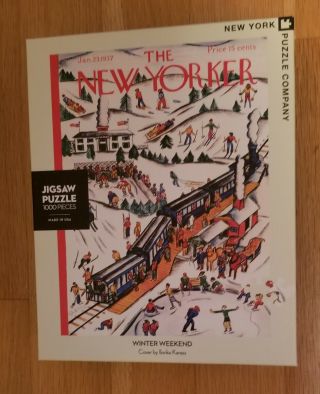 The Yorker Winter Weekend Jigsaw Puzzle 1000 Piece Train Skiing Skating