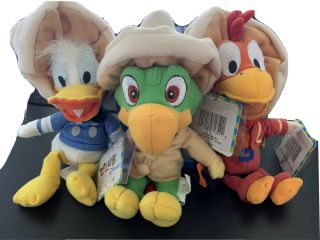 Disney Donald Duck Panchito Jose Carioca Three Caballeros Beanie Retired Nwt