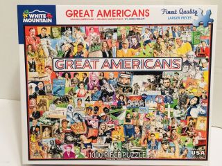 White Mountain " Great Americans " 1000 Pc Puzzle - 24x30 - Complete - Only Made 1x