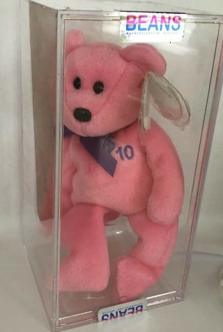 Ty Billionaire 10 Beanie Baby Bear Low No.  4 Authenticated