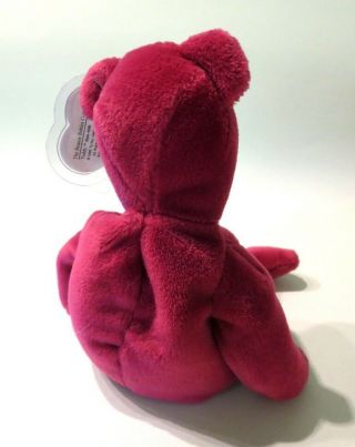 Authenticated Ty Beanie 1st Gen Old Face MAGENTA Teddy MWMT MQ & Magnificent 5