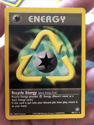 Recycle Energy Pokemon Neo Genesis Card 105/111 Near