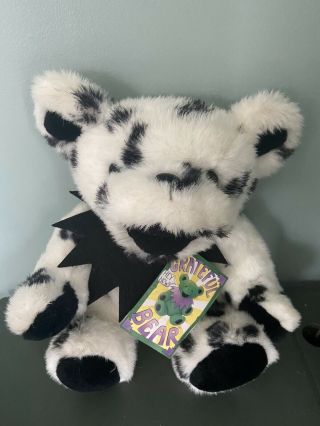 Dalmatian White Black Jointed Grateful Dead Plush Bear W/tags Liquid Blue 1990