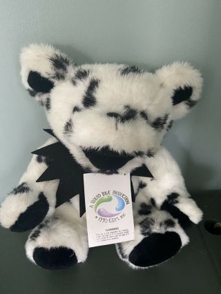 Dalmatian White Black Jointed Grateful Dead Plush Bear W/Tags Liquid Blue 1990 2