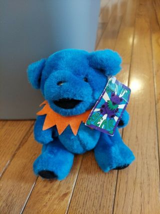 Blue W/ Orange Scarf Jointed Grateful Dead Plush Bear W/tags Liquid Blue 1990
