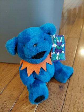 Blue W/ orange Scarf Jointed Grateful Dead Plush Bear W/Tags Liquid Blue 1990 2