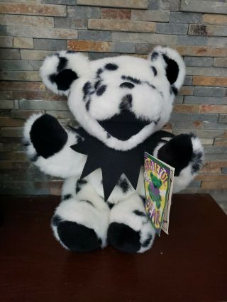 Grateful Dead Bear Plush 12 " Black White Spots Steven Smith Stuffed Animal Toy