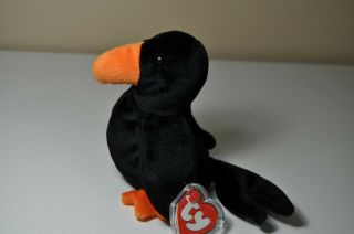 1st Generation Retired 1993 Ty Beanie Baby Caw The Crow 1st Gen Tag