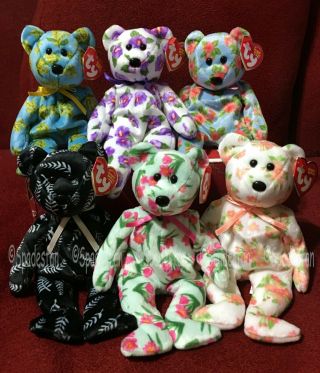 Rare Retired Ty Beanie Beanies Set Of 6 Asia Pacific 2004 Exclusive Bears Mwmt