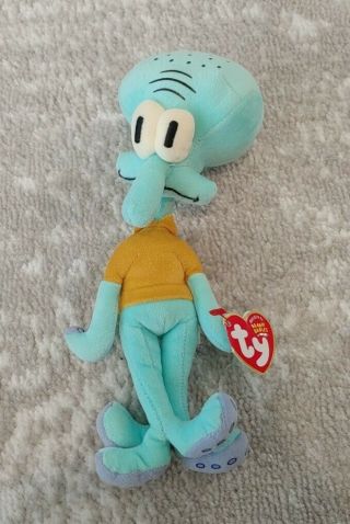 2004 Ty Beanie Baby Squidward Tentacles From Spongebob Squarepants W/ Tags