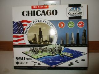 4d Cityscape Jigsaw/time Puzzle City Of Chicago History Over Time Puzzle