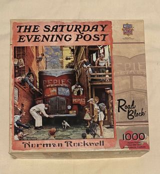 The Saturday Evening Post Norman Rockwell “road Block” 1000 Piece Puzzle