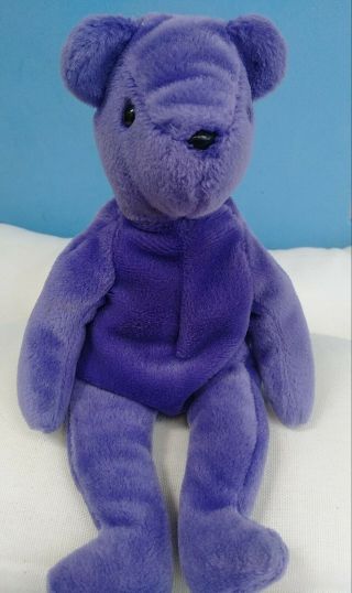 Ty Beanie Baby Old Face Teddy Purple