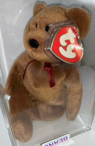 Authenticated Ty 3rd Gen Mwmt Face Brown Teddy Beanie Baby - 3rd / 2nd