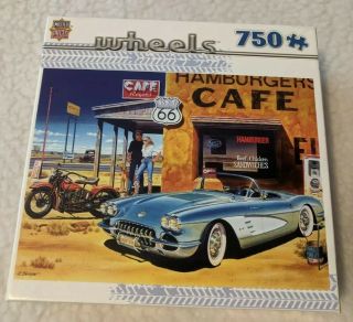 Masterpieces 750 Piece Jigsaw Puzzle - Route 66 Cafe - Corvette Highway Usa