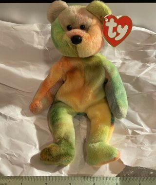 Ty Beanie Baby 3rd / 2nd Garcia The Tie - Dyed Bear Mwmt