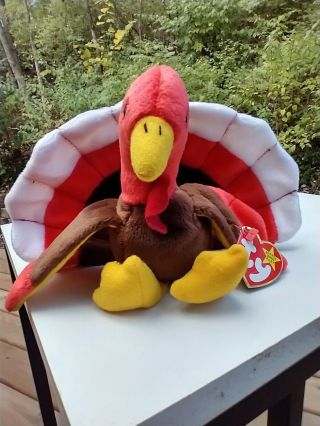 Ty Beanie Baby Gobbles The Turkey With Tag Rare